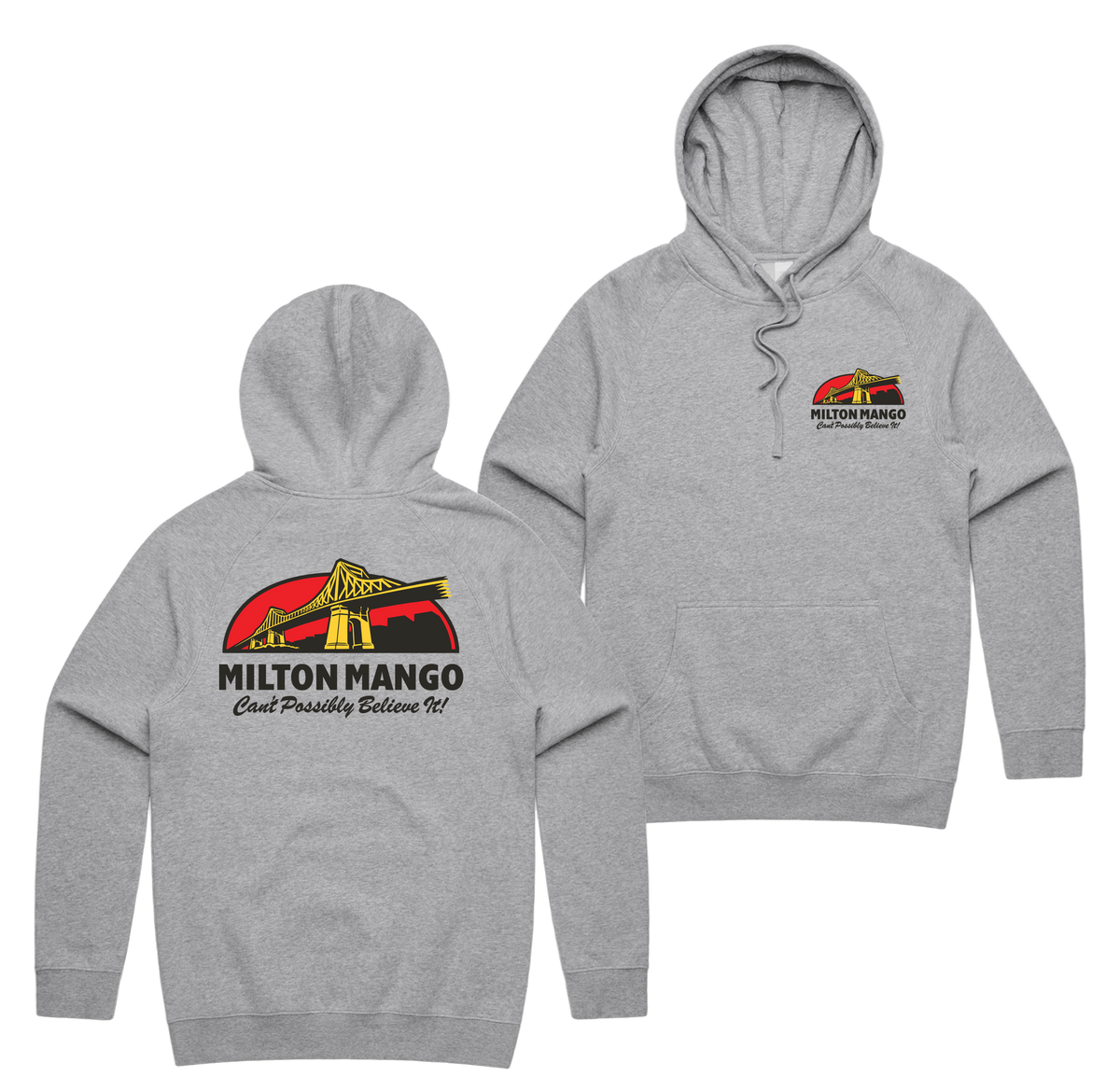 Tall Stories Hoodie — Grey Marle front & back