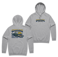 Corona Smile Hoodie — Grey Marle front & back
