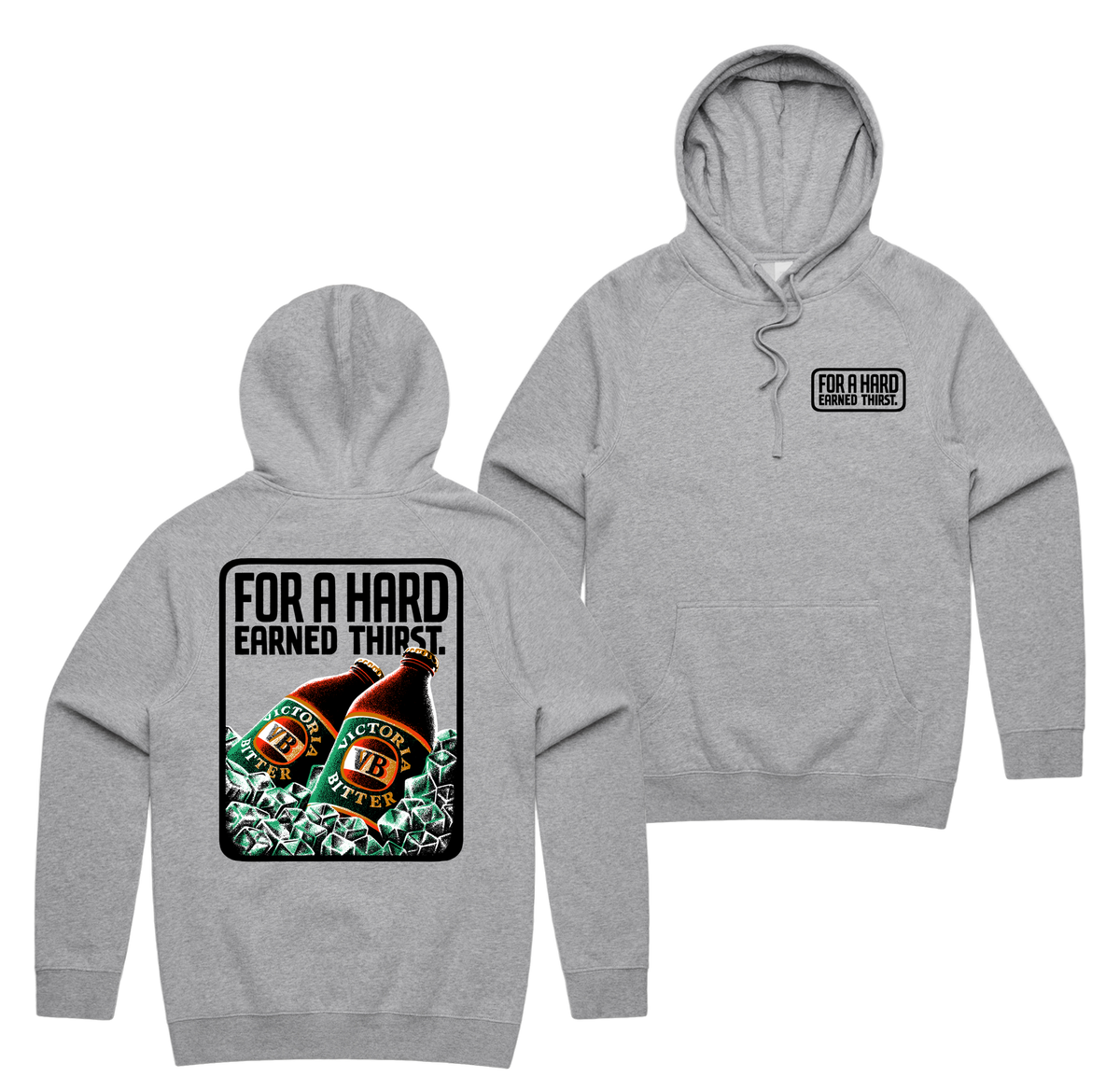 On Ice Hoodie — Grey Marle front & back