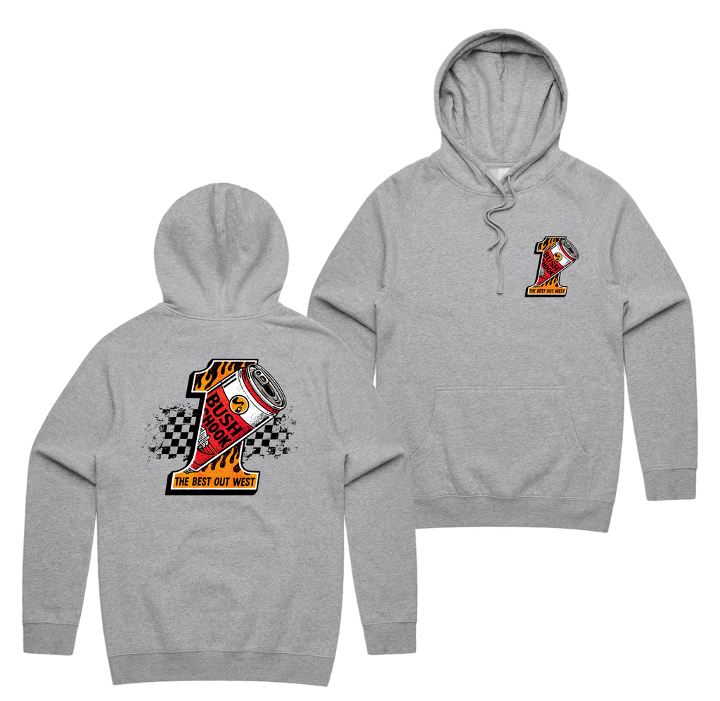 No. 1 Brew Hoodie — Grey Marle front & back
