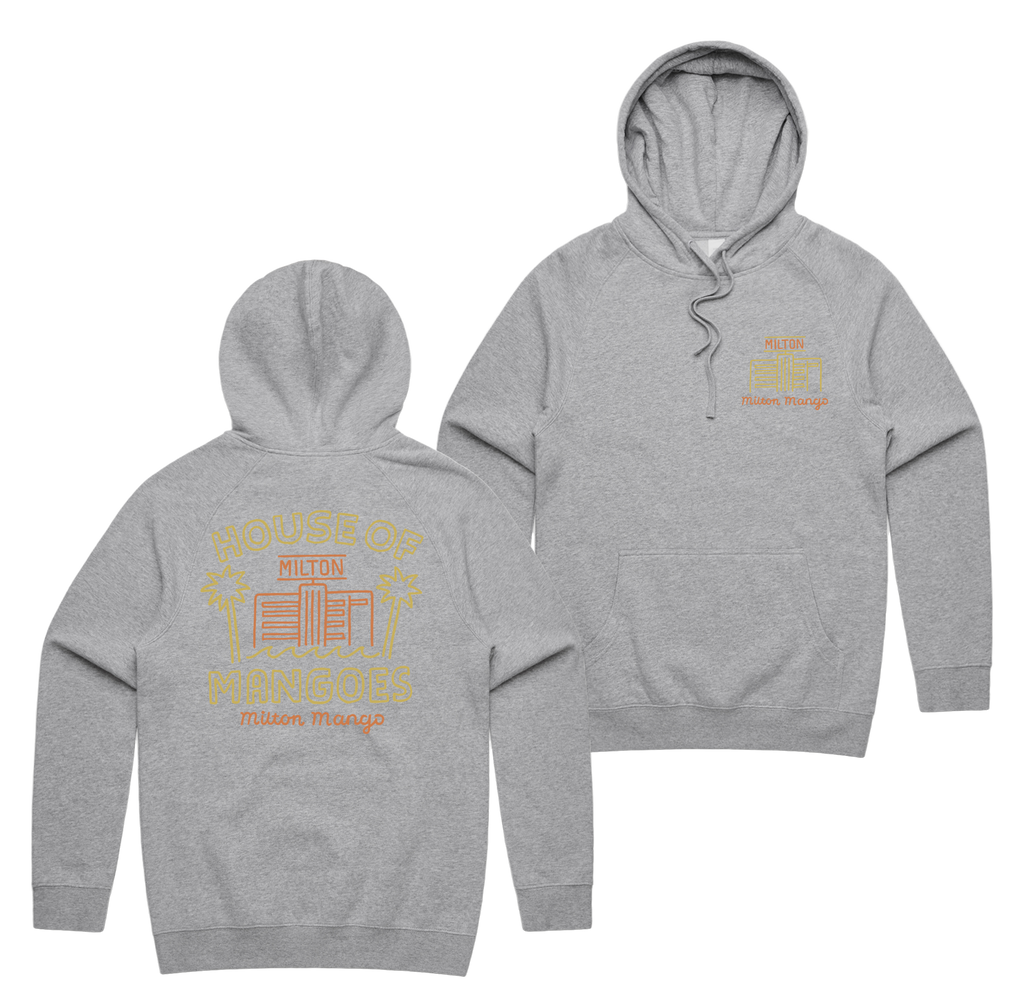 House Of Mangoes Hoodie — Grey Marle front & back