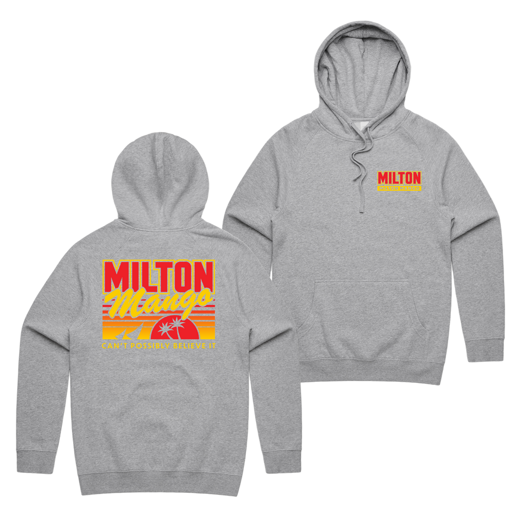 Miami Mango Hoodie — Grey Marle front & back