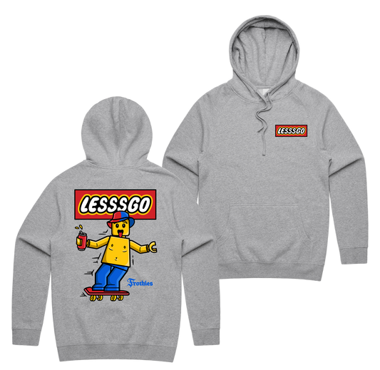 Lesssgo Knights 2026 Hoodie — Grey Marle front & back