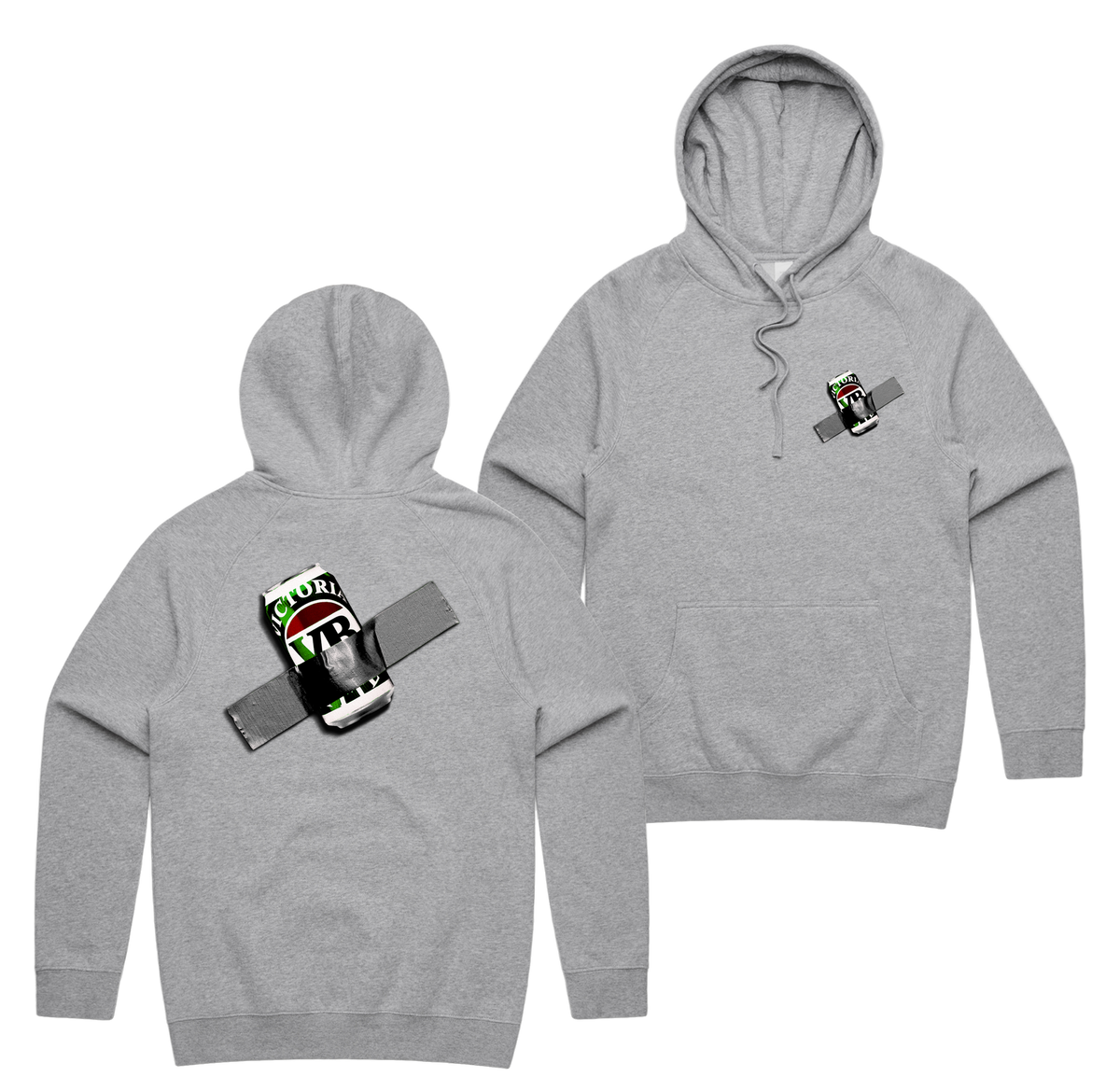 VB Art Hoodie — Grey Marle front & back