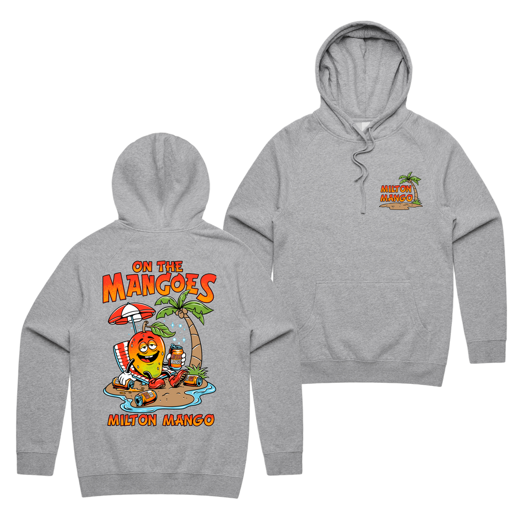 On The Mangoes Hoodie — Grey Marle front & back