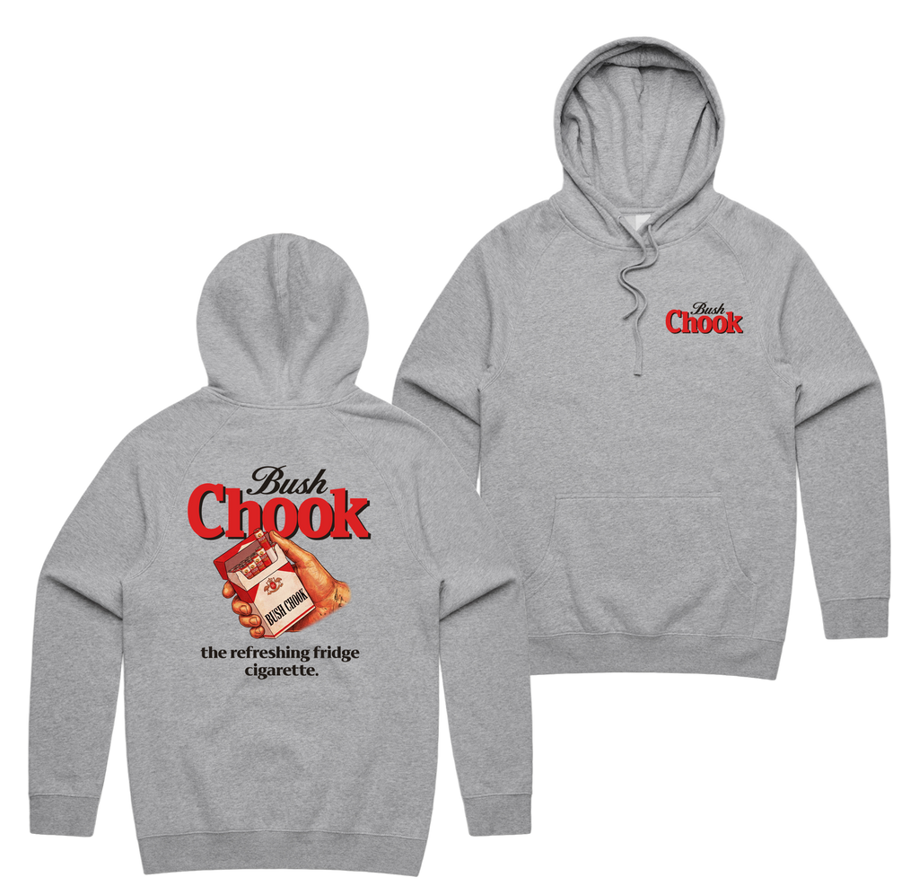 Fridge Ciggie Hoodie — Grey Marle front & back
