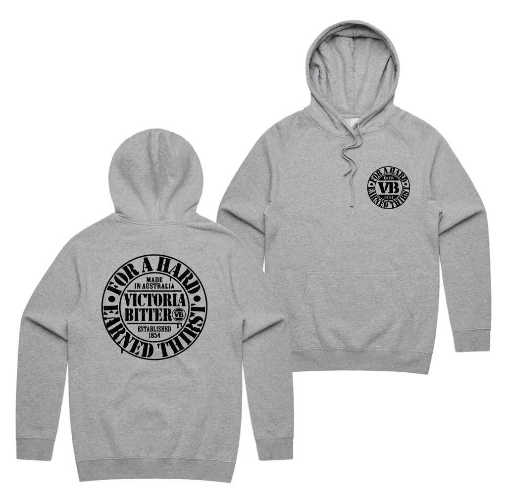 Batched Hoodie — Grey Marle front & back