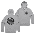Batched Hoodie — Grey Marle front & back