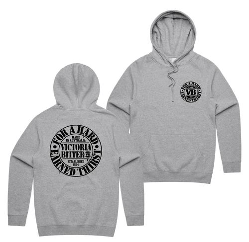 Batched Hoodie — Grey Marle front & back