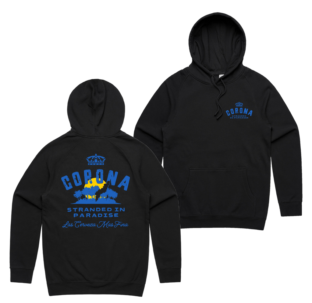 Stranded Hoodie — Black front & back