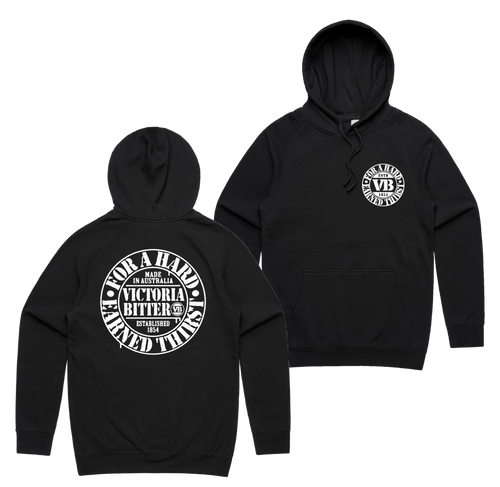Batched Hoodie — Black front & back