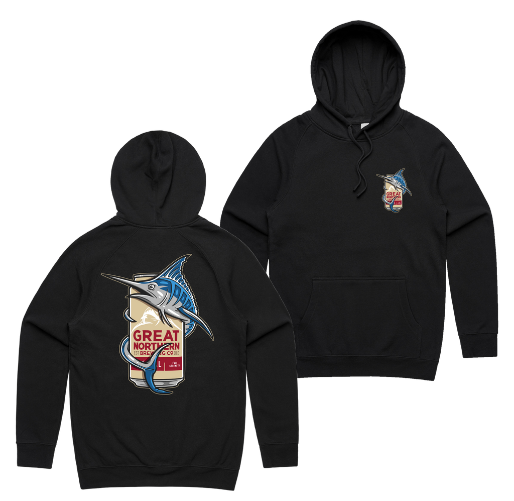 Marlin Hug Hoodie — Black front & back