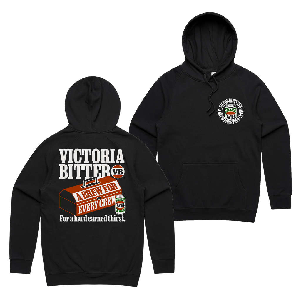 Tool Box Hoodie — Black front & back