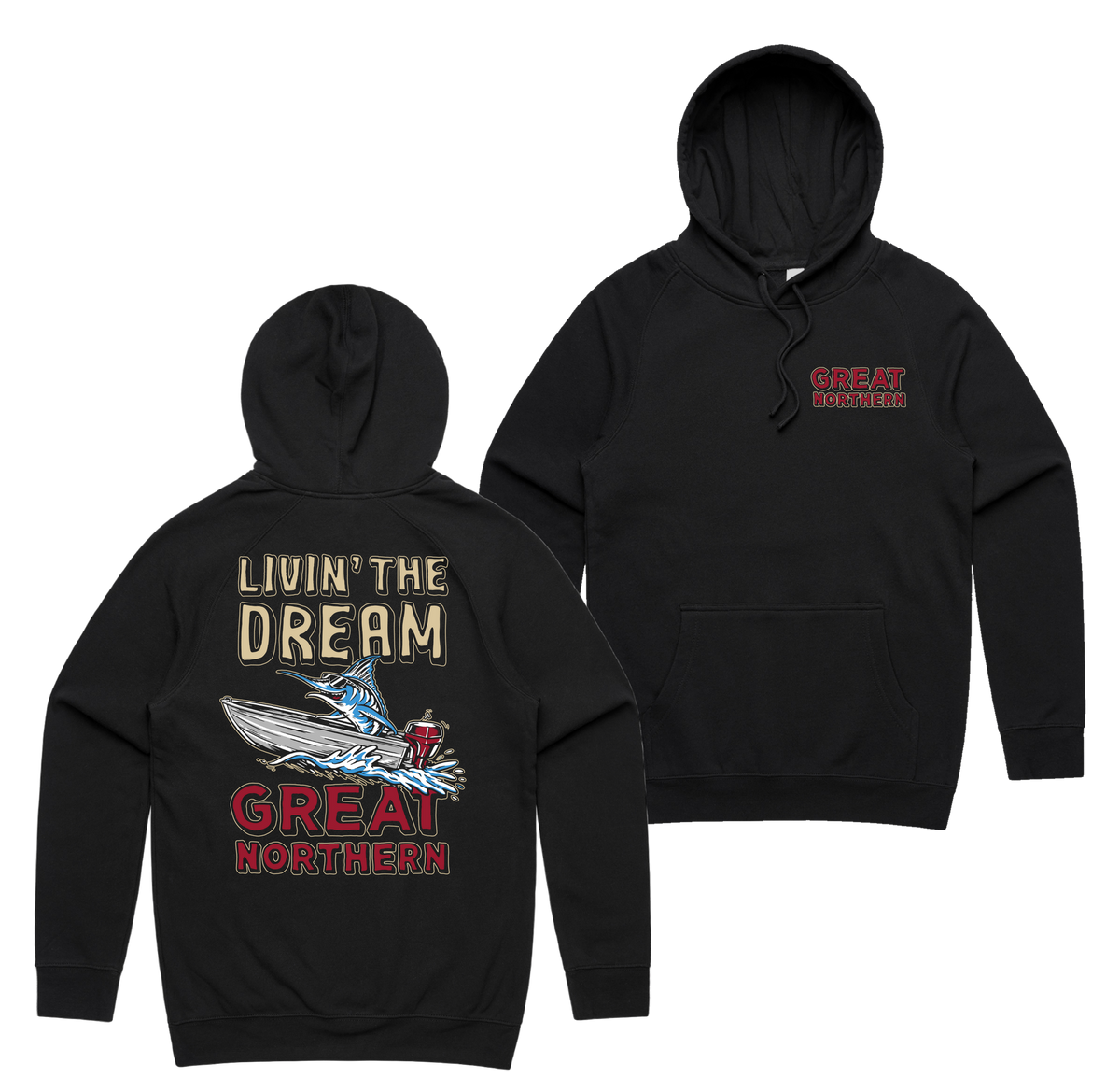 The Dream Hoodie — Black front & back