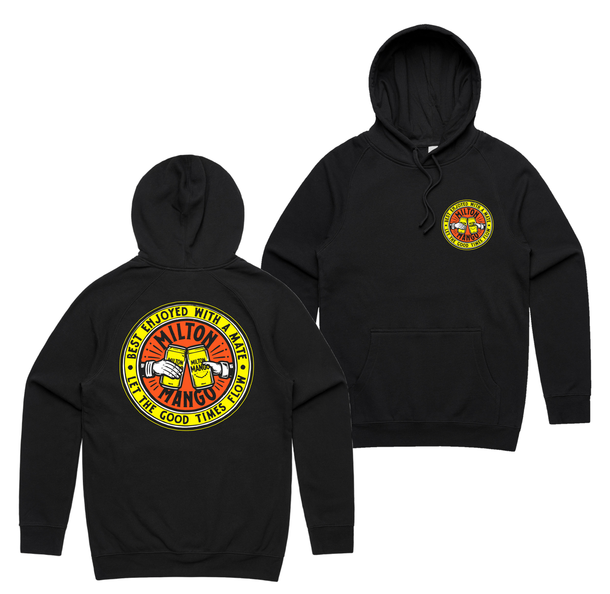 Good Times Hoodie — Black front & back