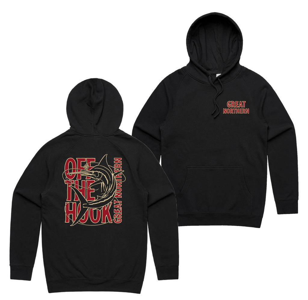 Off The Hook Hoodie — Black front & back