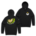 Lime Off Hoodie Black — Black front & back