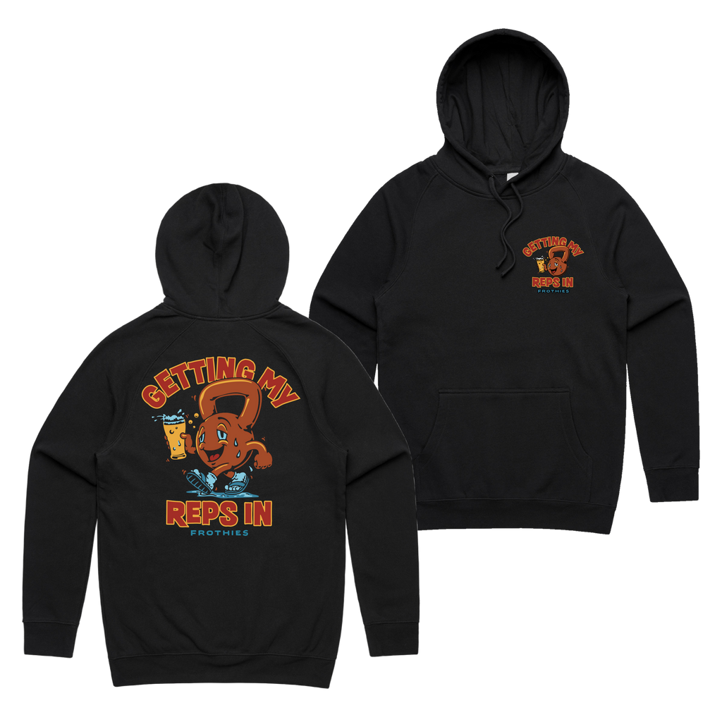 Reps In Hoodie — Black front & back