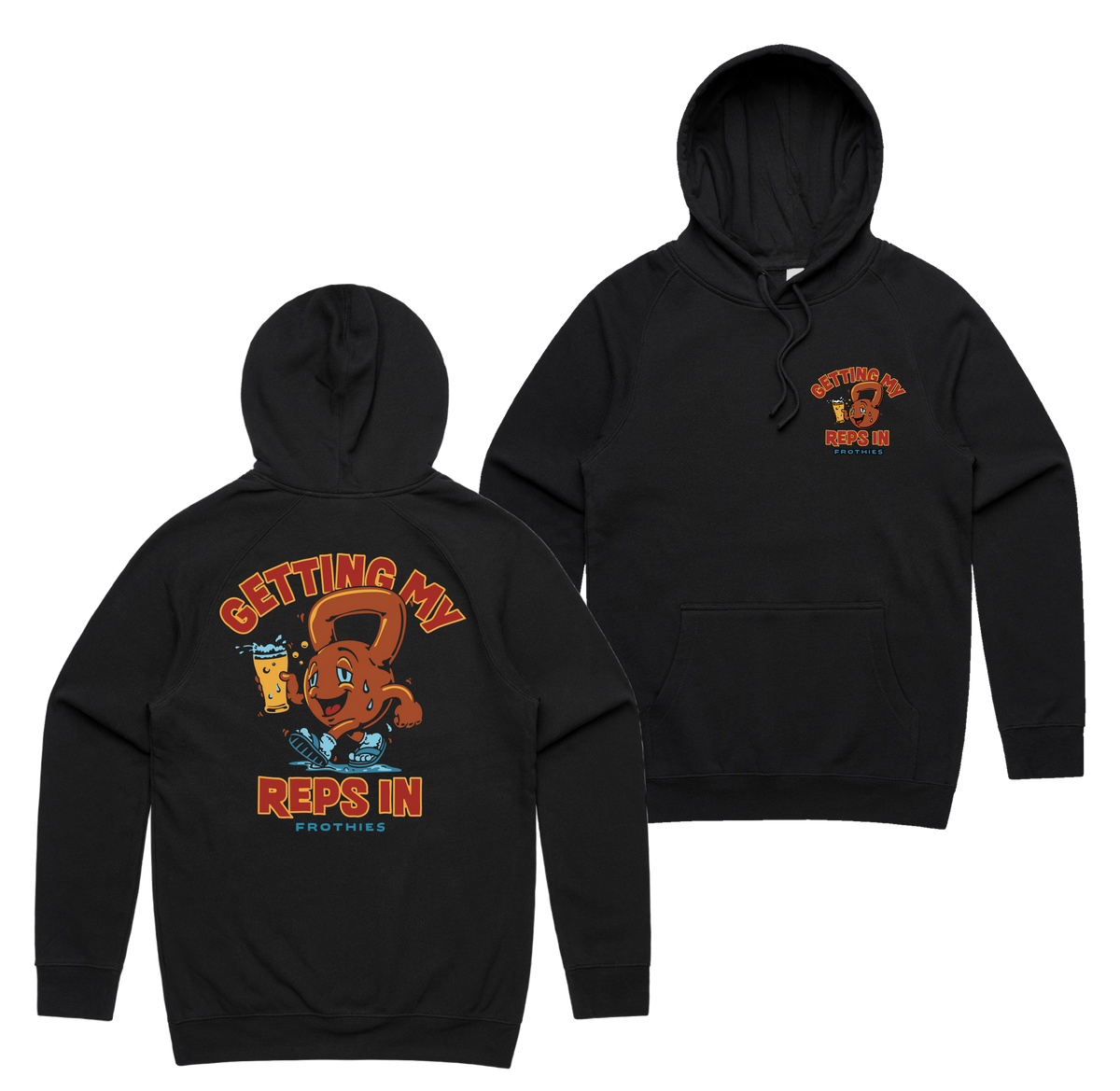 Reps In Hoodie — Black front & back