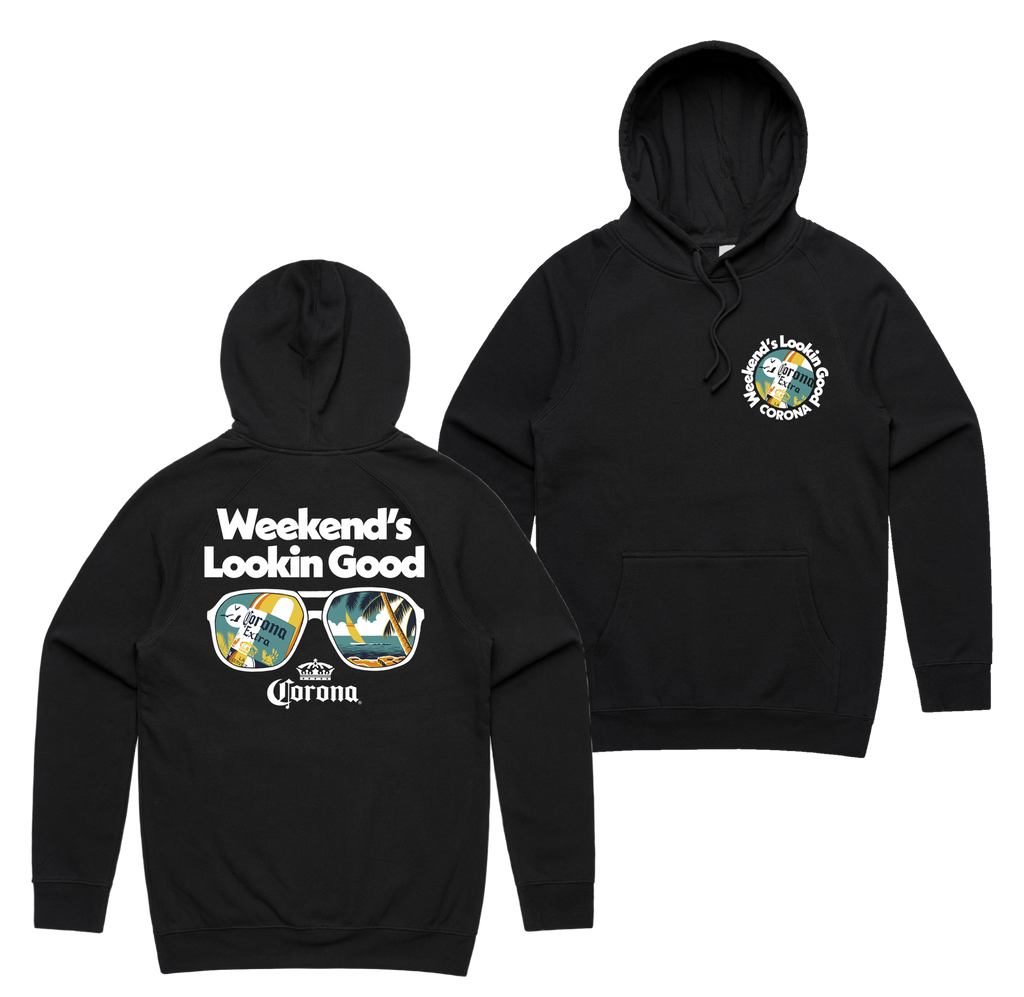 Lookin Good Hoodie — Black front & back