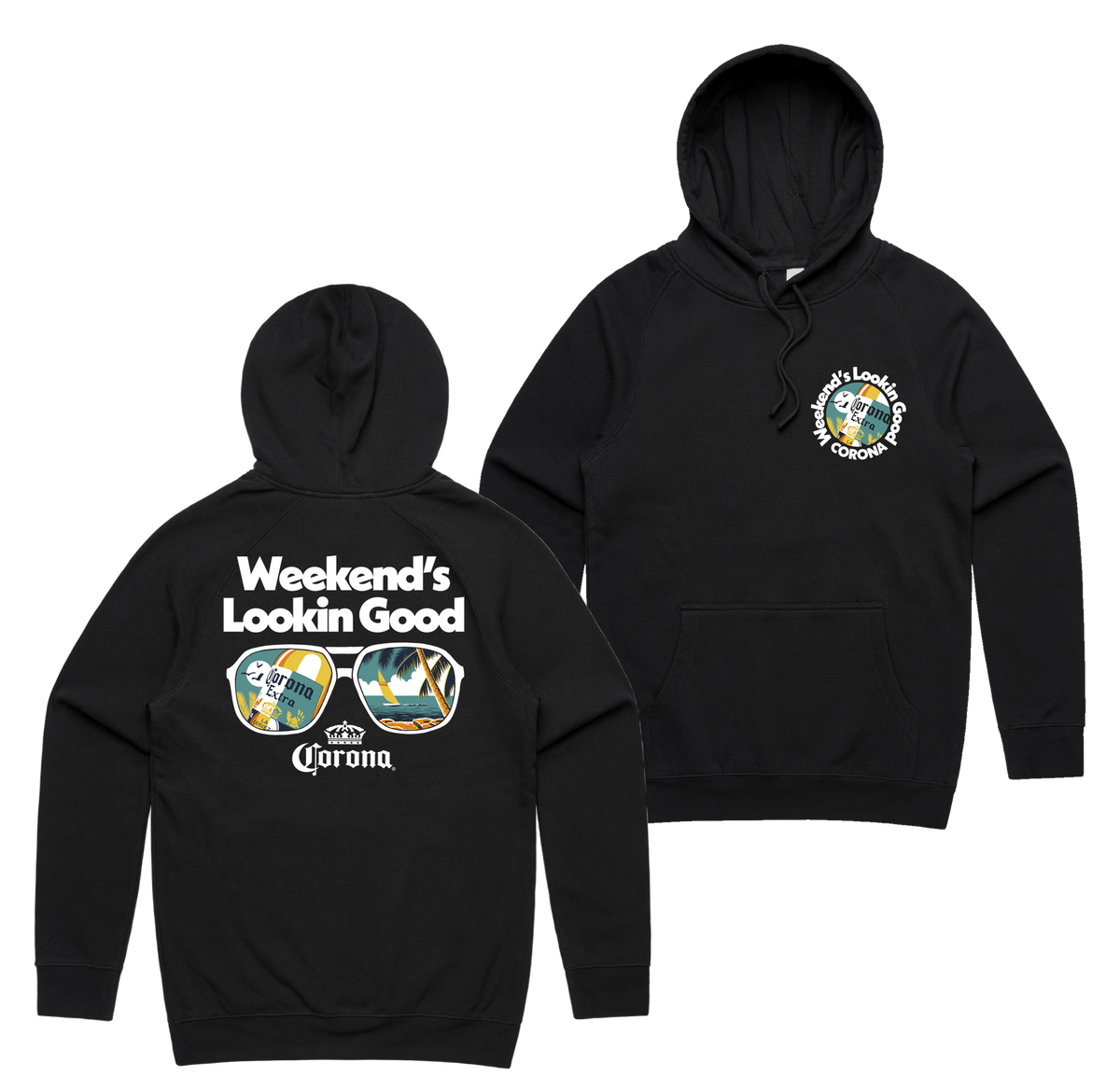 Lookin Good Hoodie — Black front & back