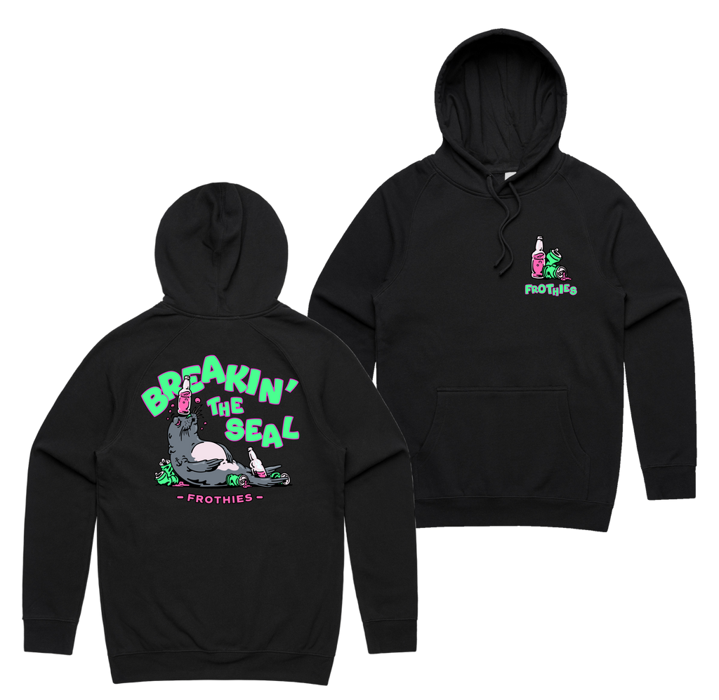 Break The Seal Hoodie — Black front & back