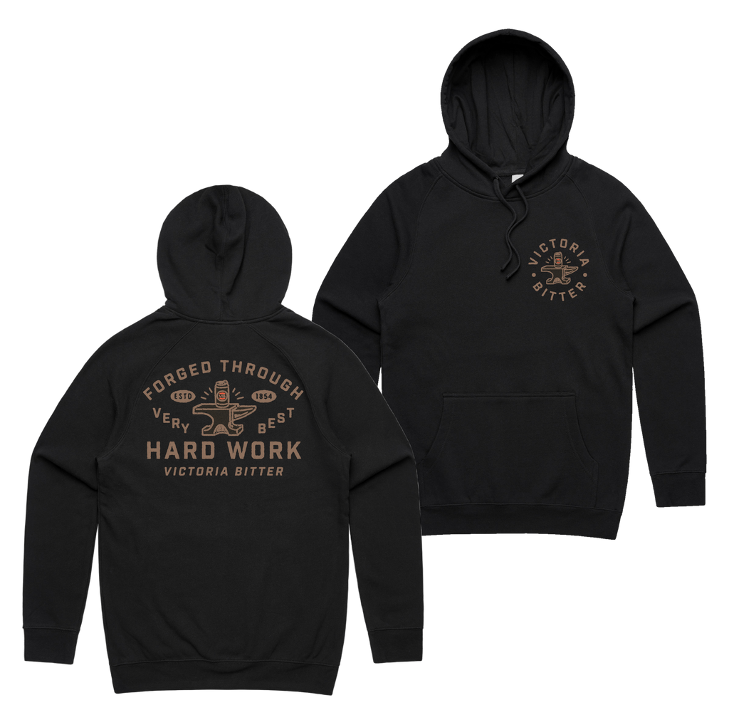 Forged Hoodie — Black front & back