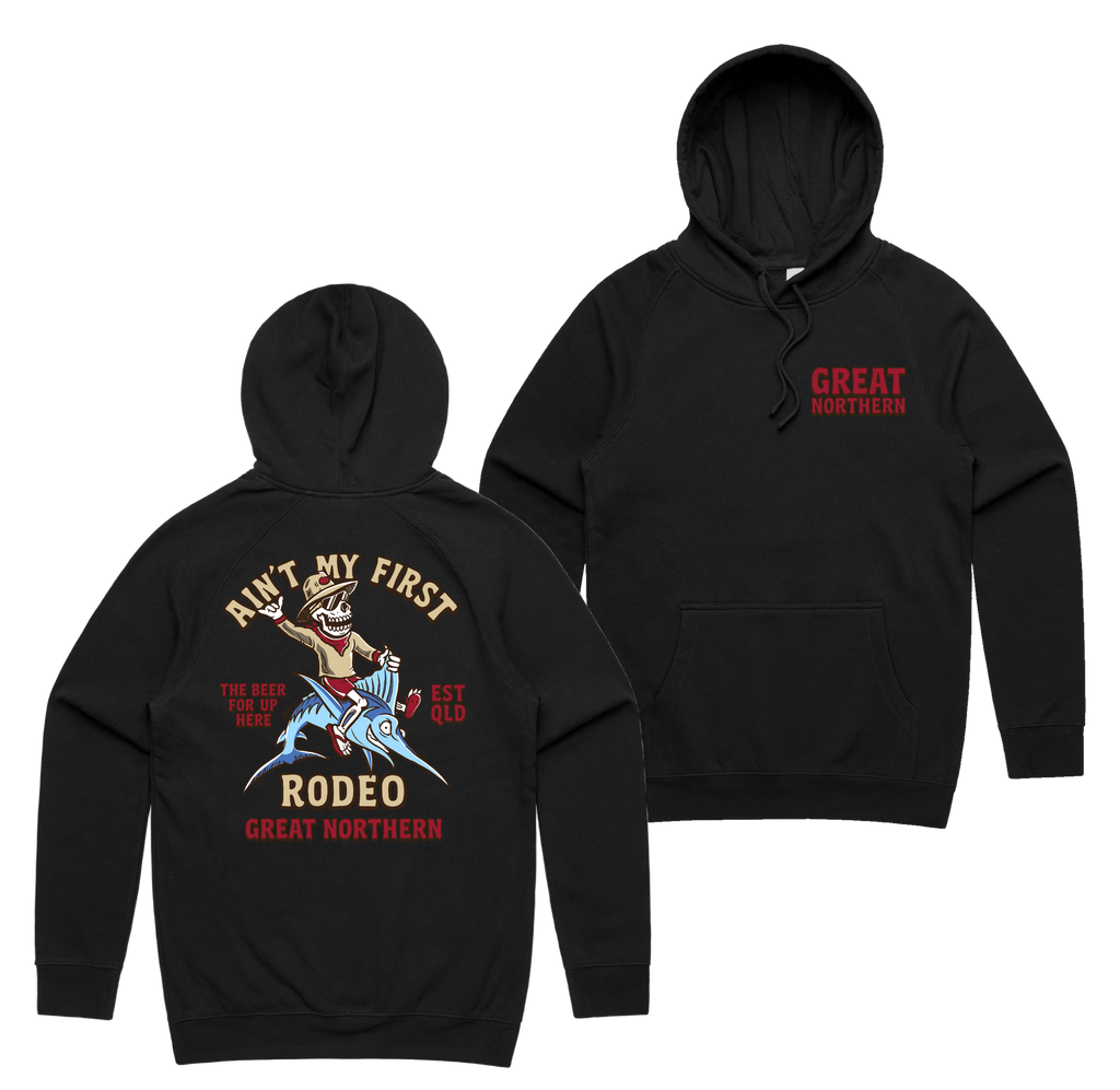 Rodeo Hoodie — Black front & back