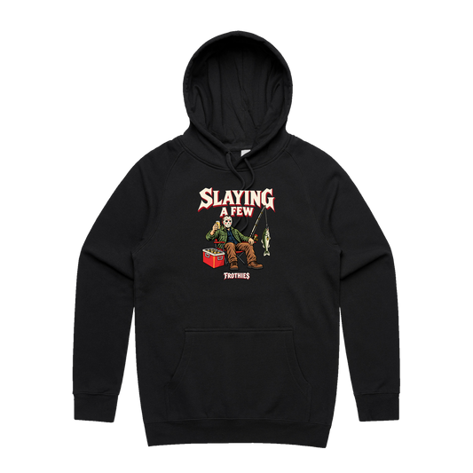 Slaying A Few Hoodie Black — Black front