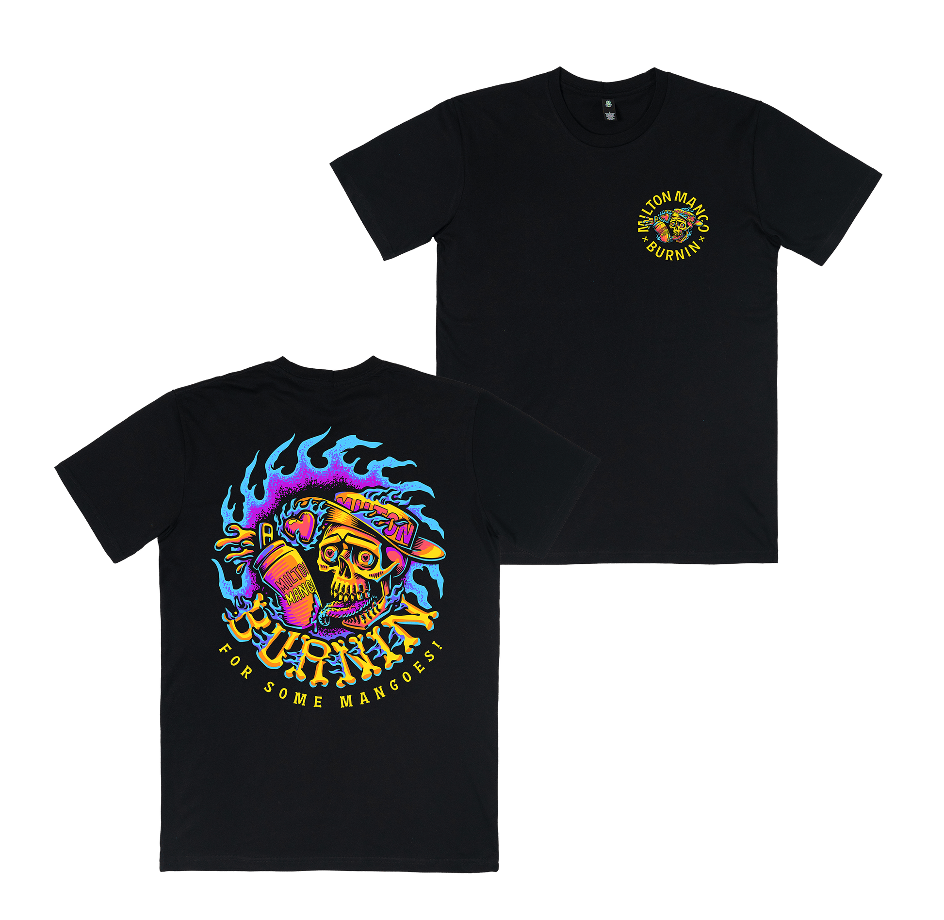 Burnin' 2 Tee Black T-Shirt Milton Mango