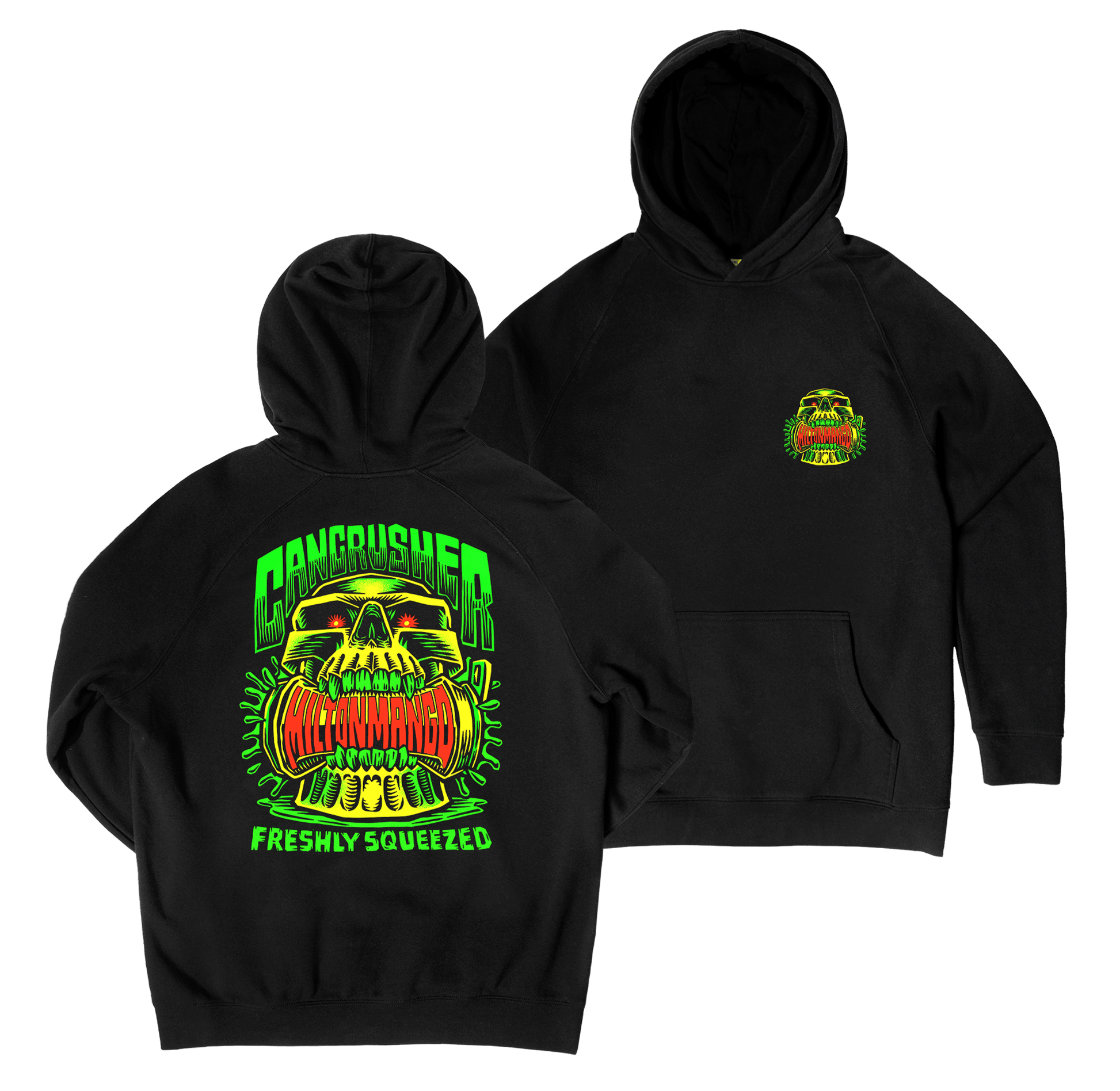 Can Crusher Hoodie Black Hoodie Milton Mango