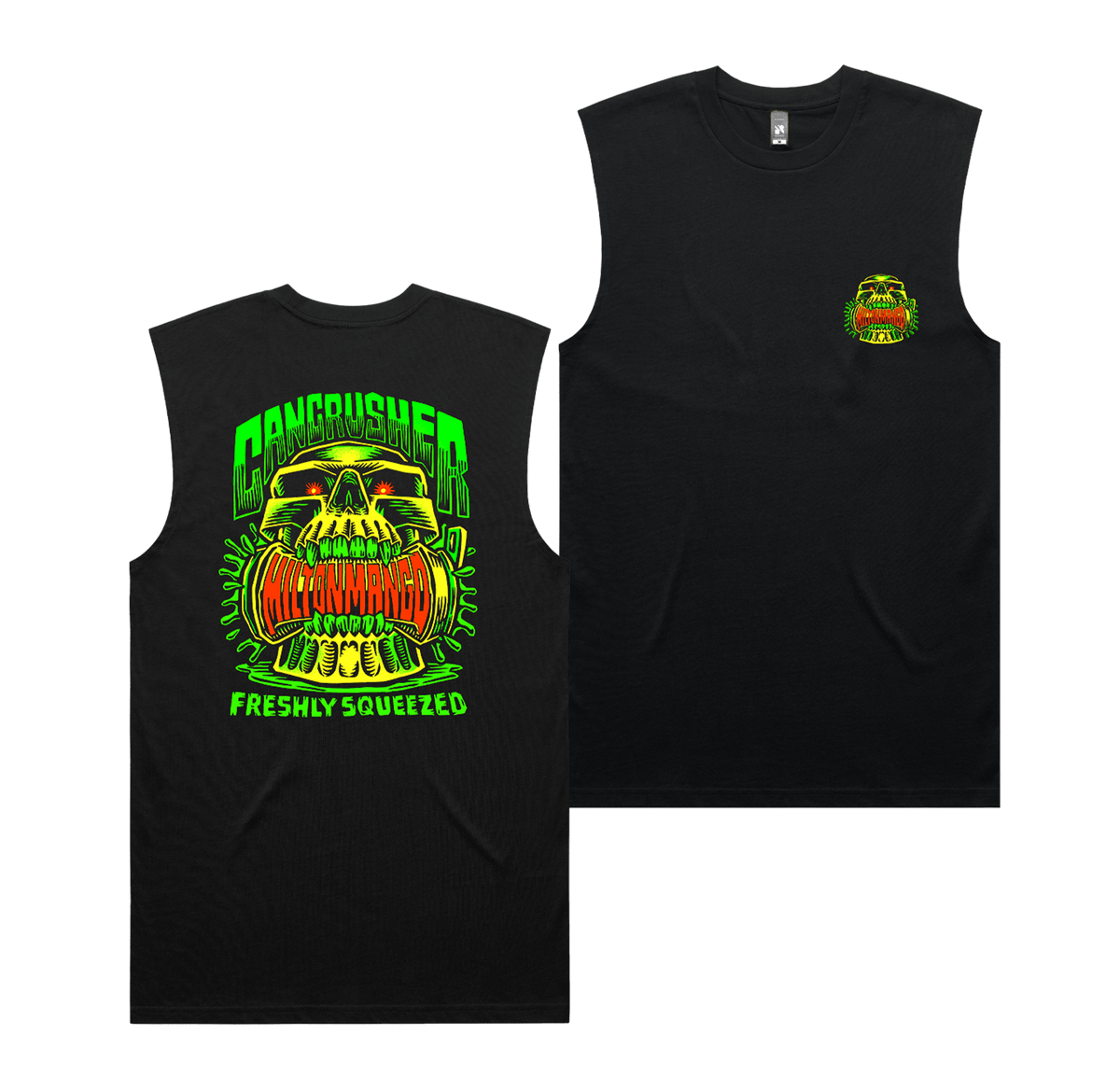 Can Crusher Muscle Tee Black T-Shirt Milton Mango