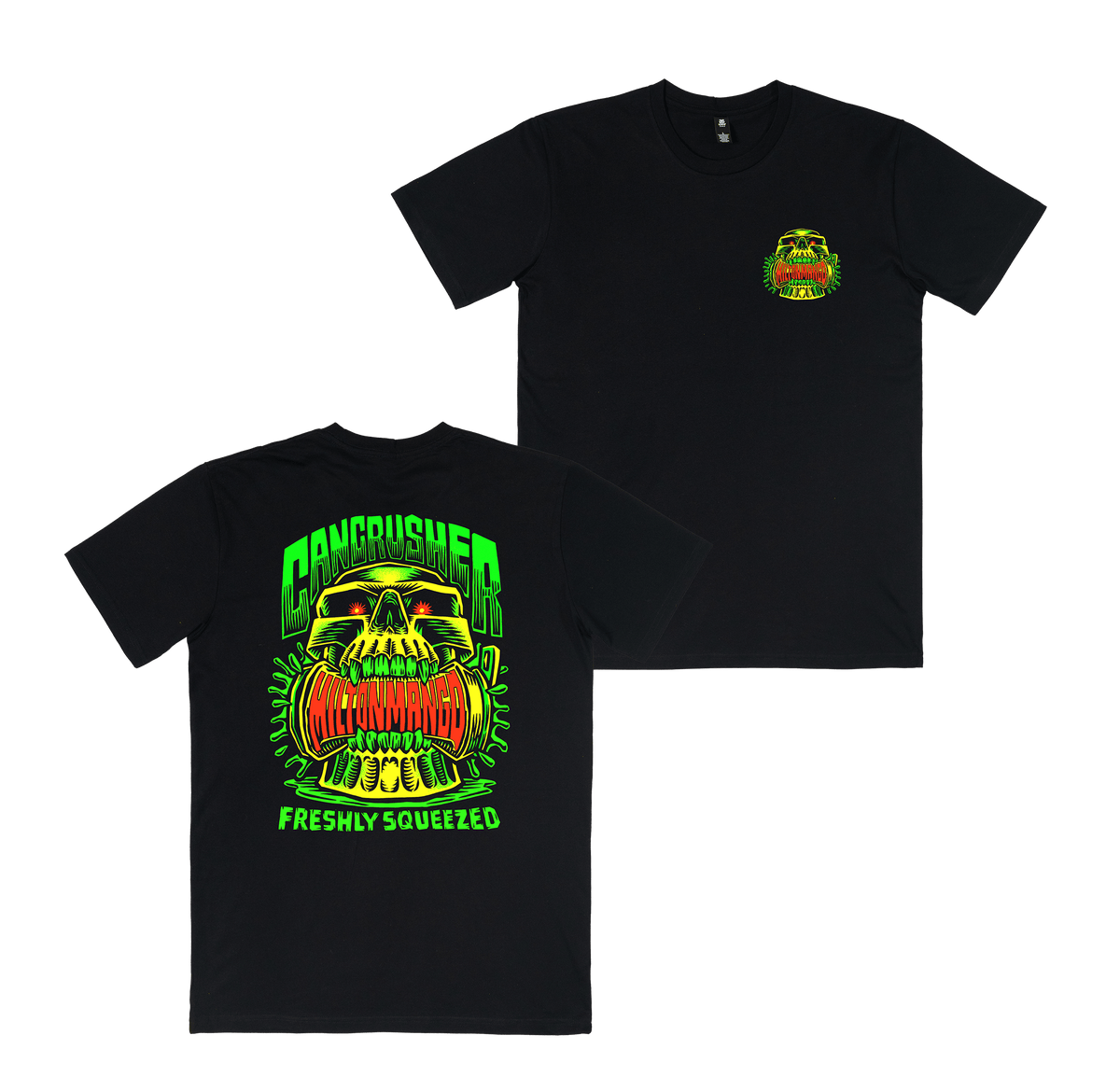Can Crusher Tee Black T-Shirt Milton Mango