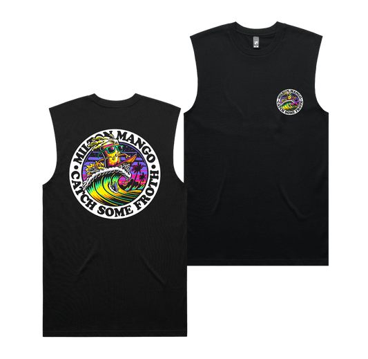 Catch Some Froth Muscle Tee Black Muscle Milton Mango