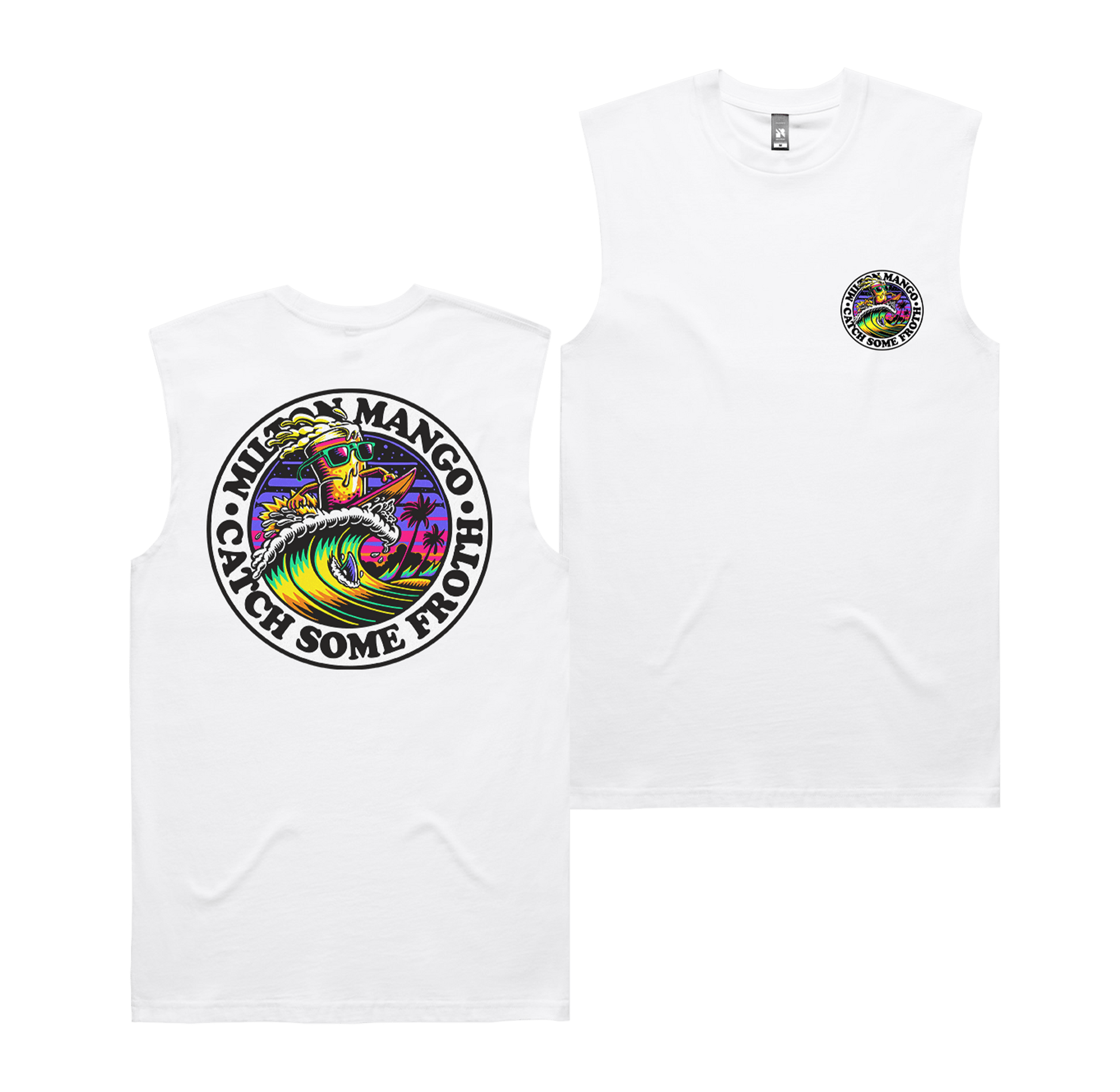 Catch Some Froth Muscle Tee White Muscle Milton Mango