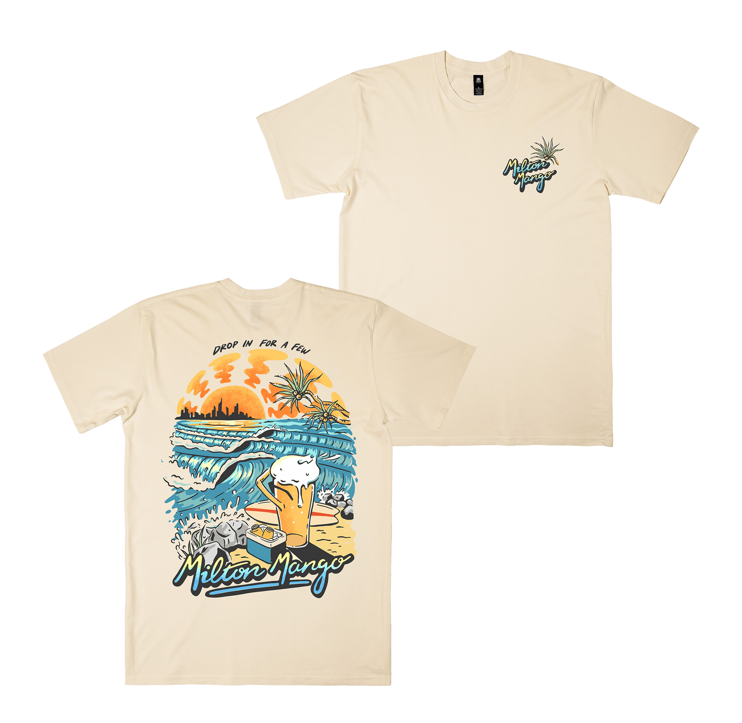 Drop in for a Few Tee Ecru Tshirts Milton Mango