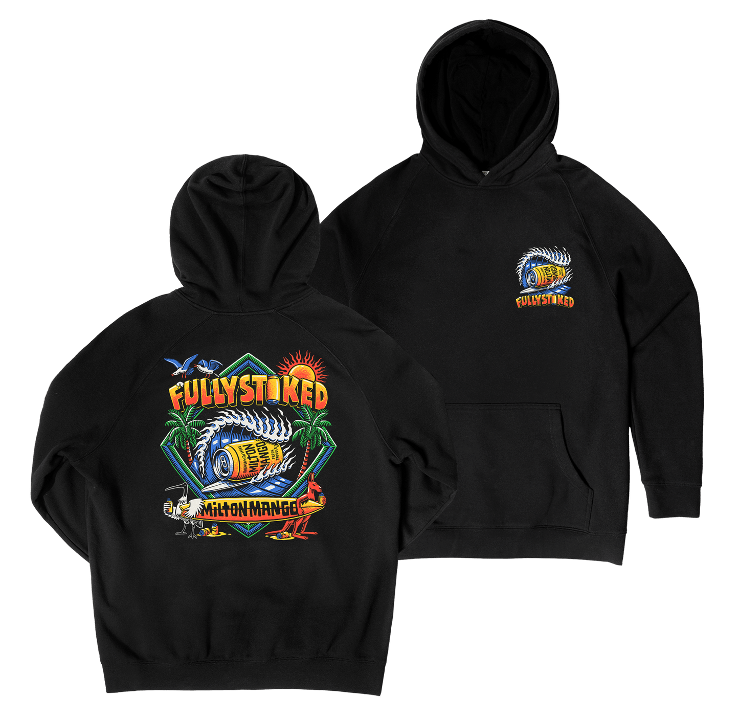 Fully Stoked  Hoodie Black Hoodie Milton Mango