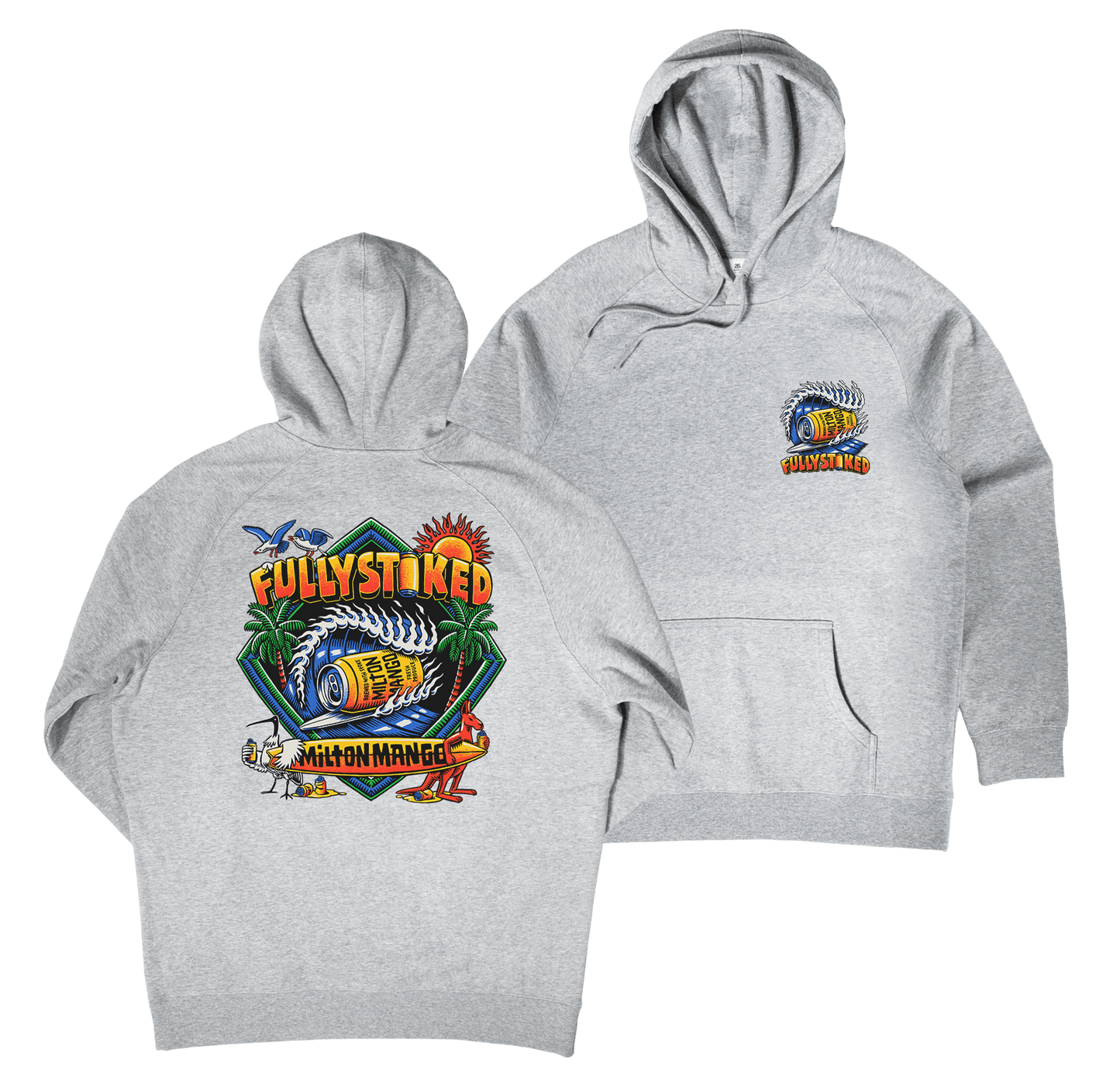Fully Stoked  Hoodie Grey Hoodie Milton Mango