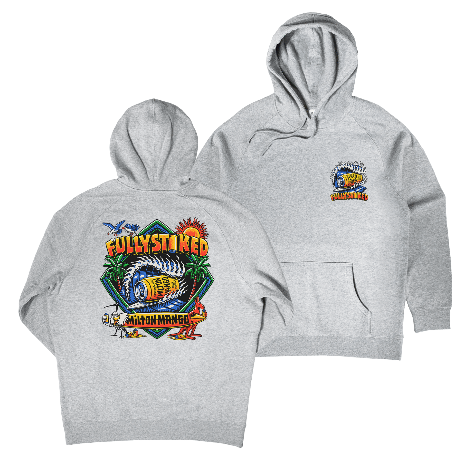 Fully Stoked  Hoodie Grey Hoodie Milton Mango