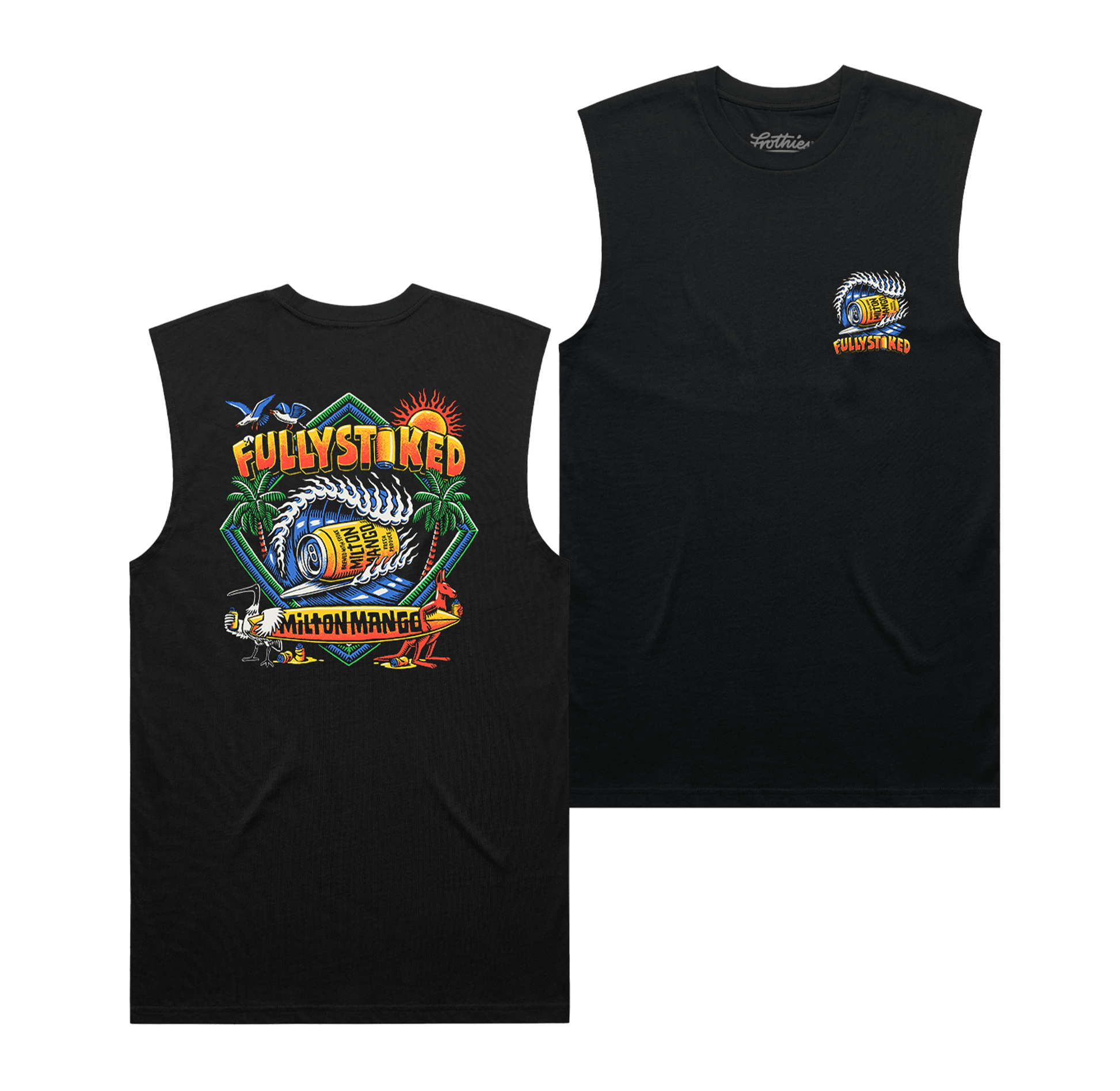 Fully Stoked Muscle Tee Black Muscle Tank Milton Mango