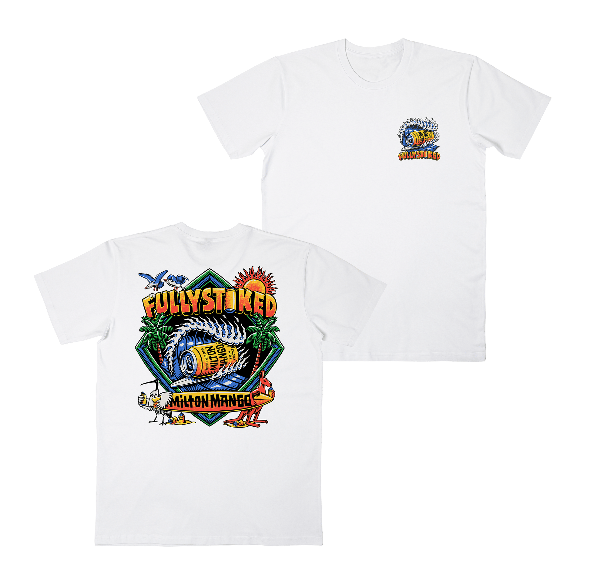 Fully Stoked Tee White T-Shirts Milton Mango
