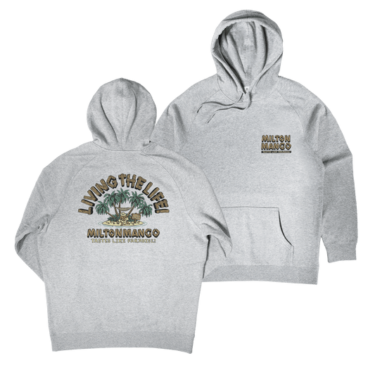 Living the Life Hoodie Grey Hoodie Milton Mango