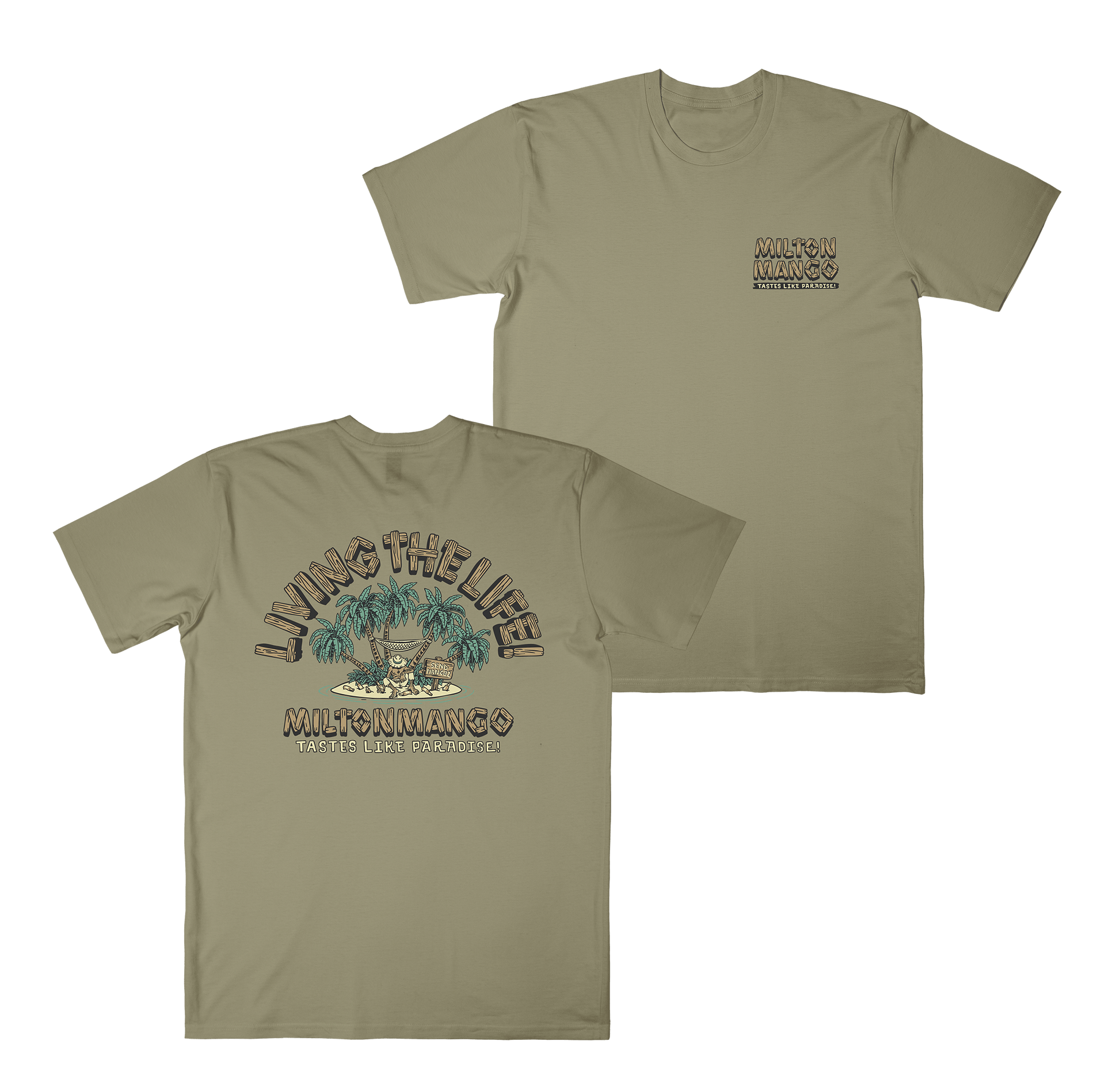 Living the Life Tee Eucalyptus Tshirts Milton Mango