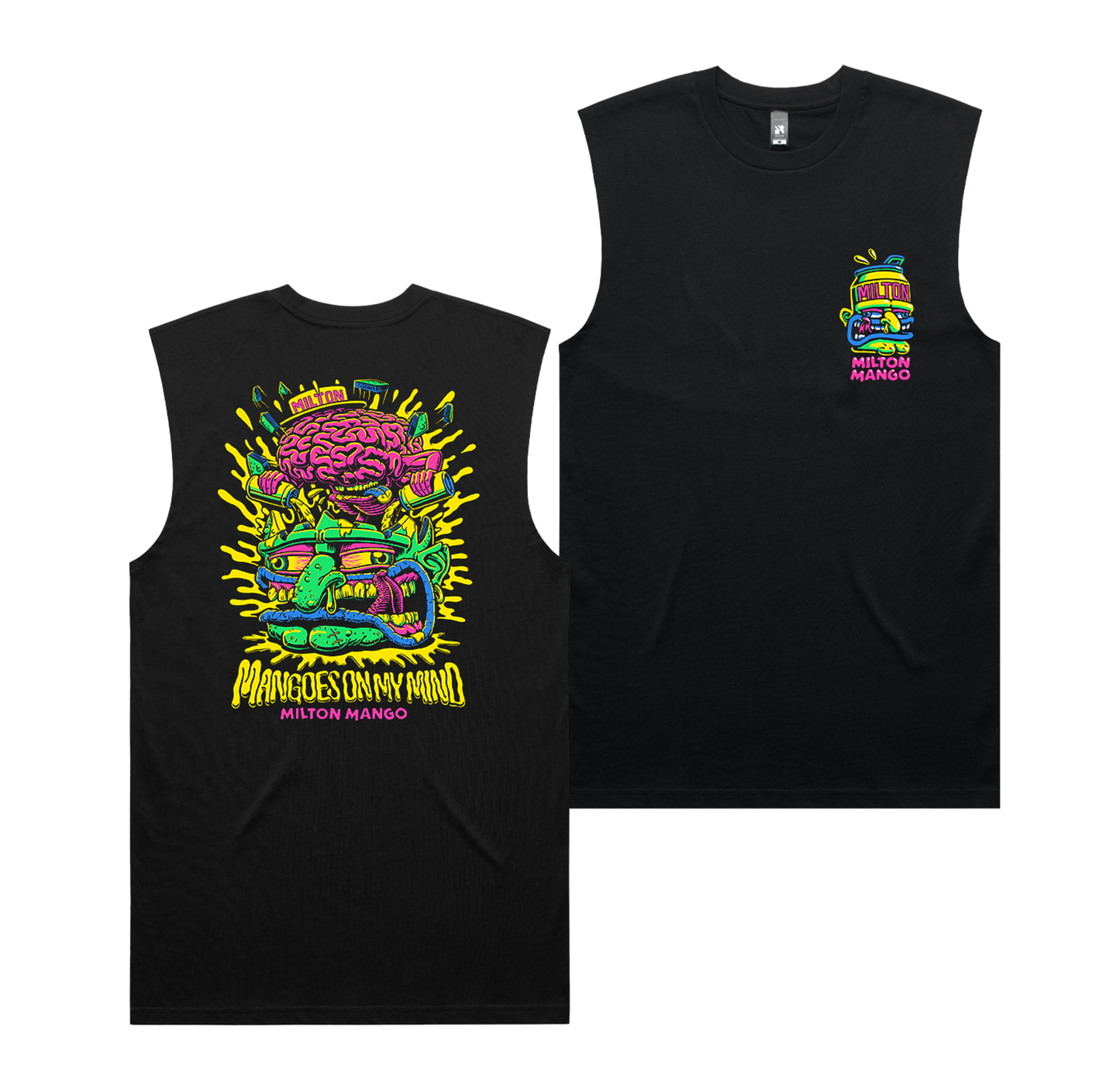 Mangoes on my Mind Muscle Tee Black T-Shirt Milton Mango