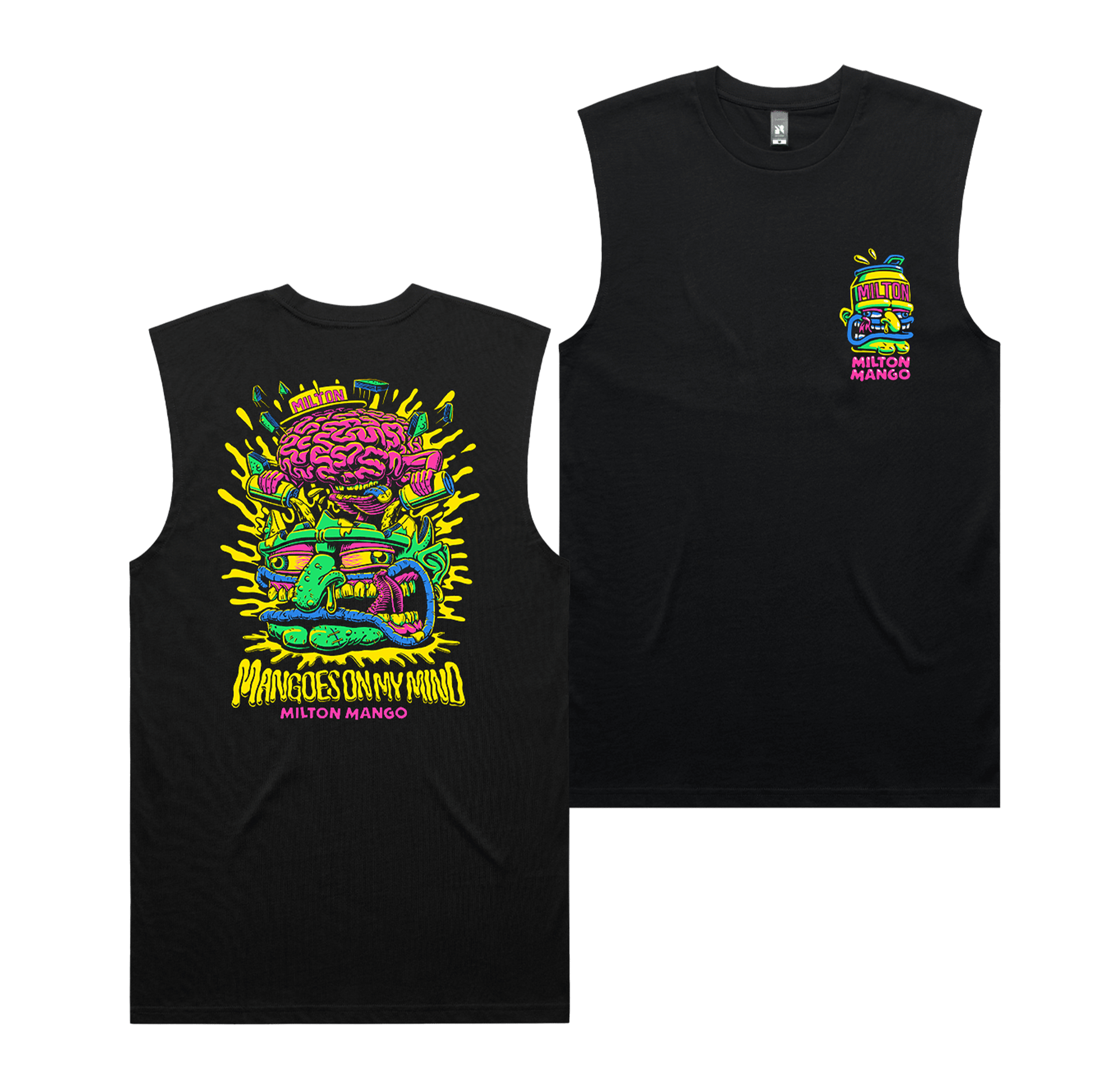 Mangoes on my Mind Muscle Tee Black T-Shirt Milton Mango