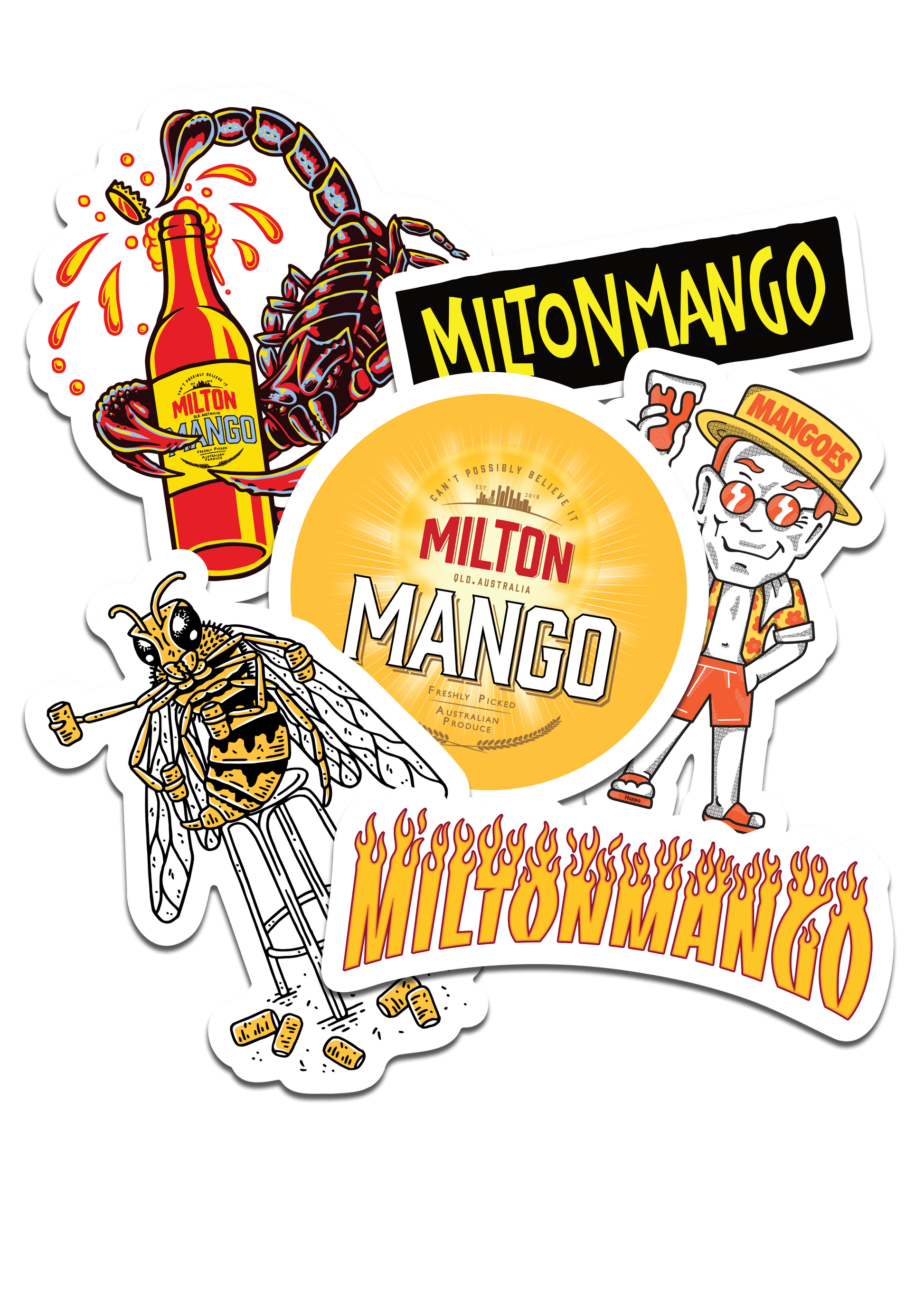 Milton Mango 6 Sticker Pack Sticker Milton Mango