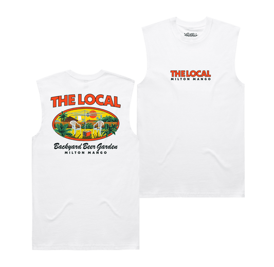The Local Muscle Tee White Muscle Tank Milton Mango