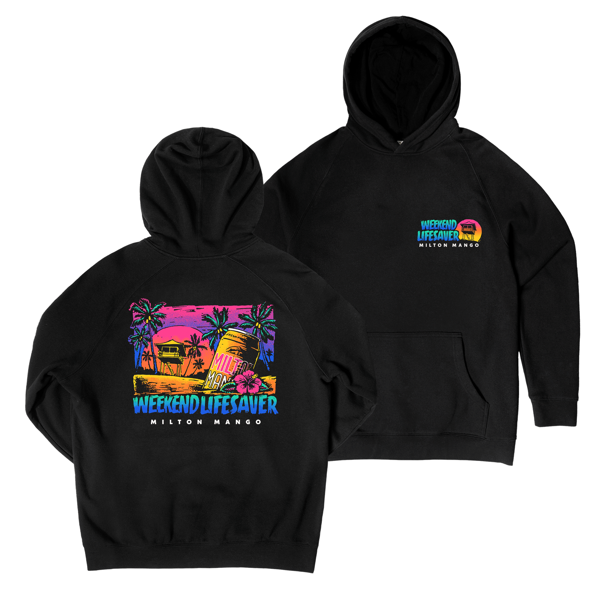 Weekend Lifesaver Hoodie Black Hoodie Milton Mango