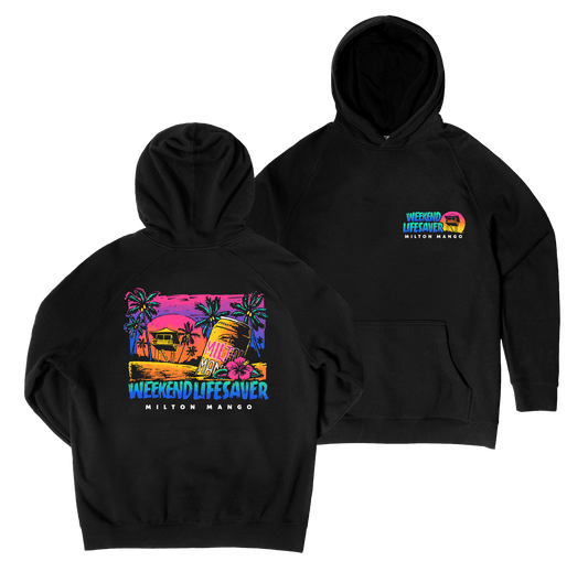 Weekend Lifesaver Hoodie Black Hoodie Milton Mango