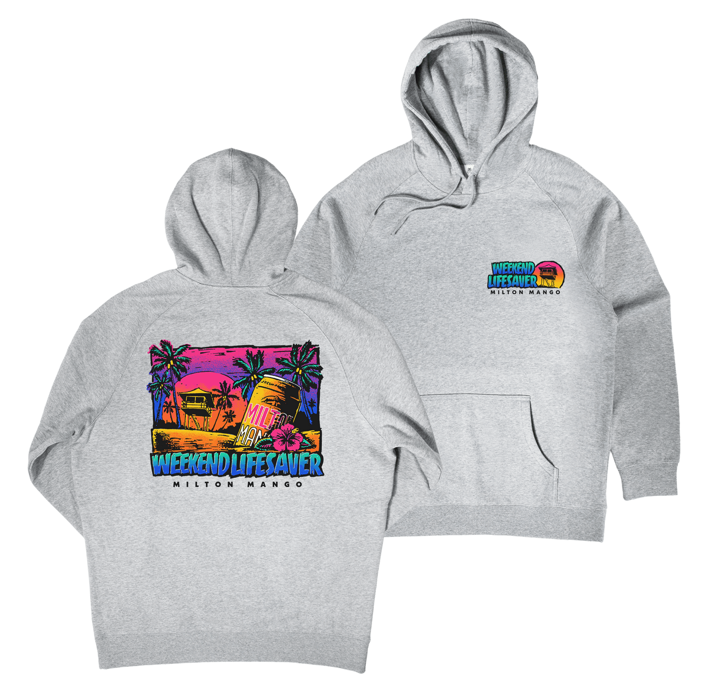 Weekend Lifesaver Hoodie Grey hood Milton Mango
